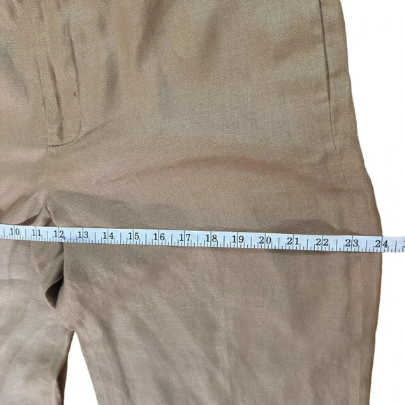 Ralph Lauren 100% Line Light brown Women’s pleated twill wide legs pants Sz 12 - Picture 8 of 9